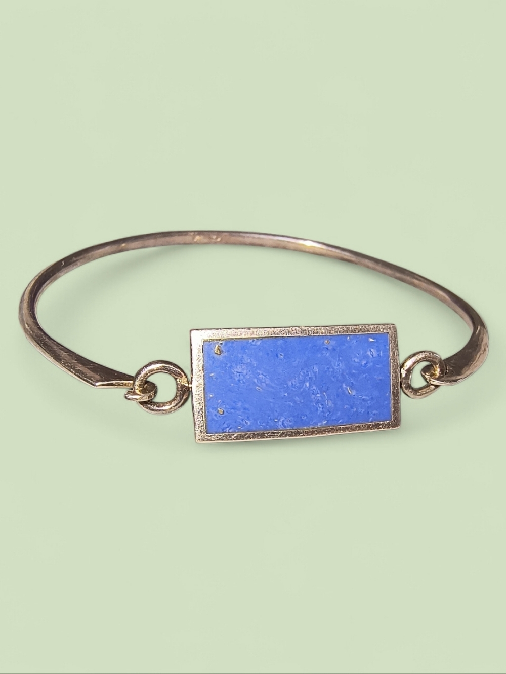 Lapis And Sterling Silver Reversible Bar Bracelet With Cutout Design